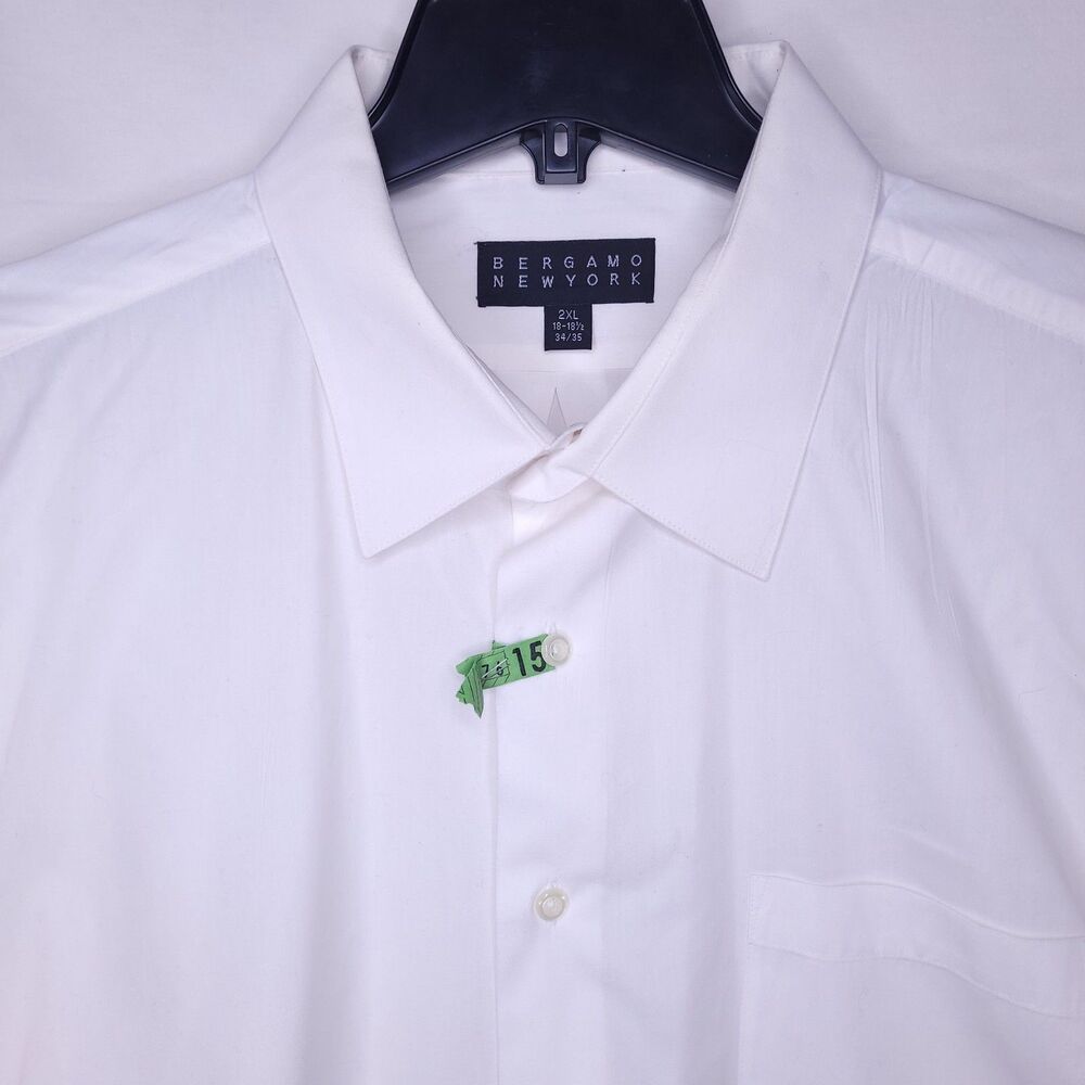 Bergamo New York Dress Shirt Mens 2XL White 34/35